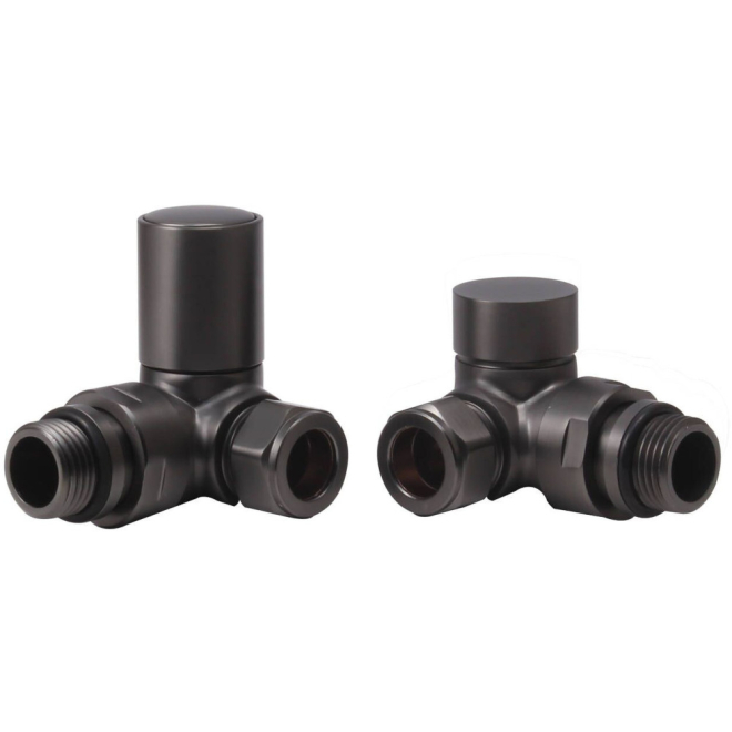 Corner Pattern Radiator Valves - Matt Black