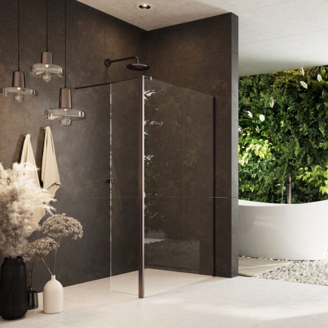 Minos Brushed Bronze 10mm Shower Screen