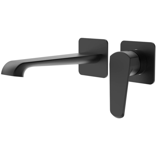 Scudo Montana Matt Black Wall Mounted Basin Tap