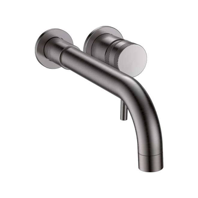 Scudo Core Wall Mounted Basin & Bath Tap Gunmetal