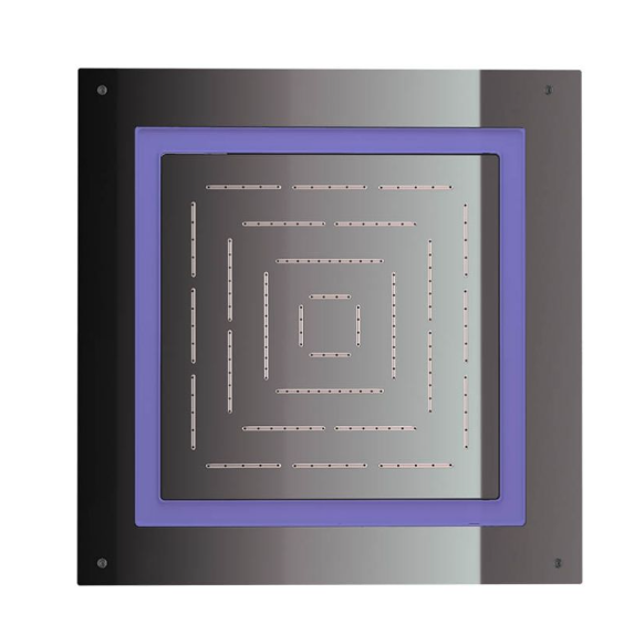 Jaquar Maze 450MM Black Chrome LED Light remote Control Square Over Head Shower 