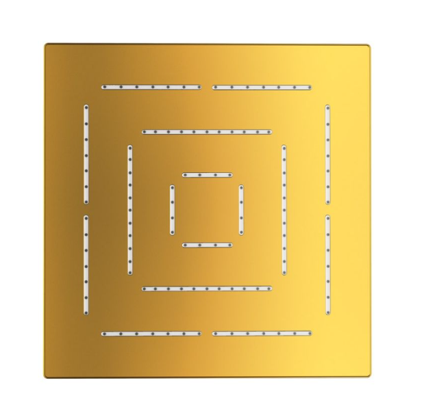 Jaquar Maze 240mm Bright Gold PVD Square Over Head Shower 