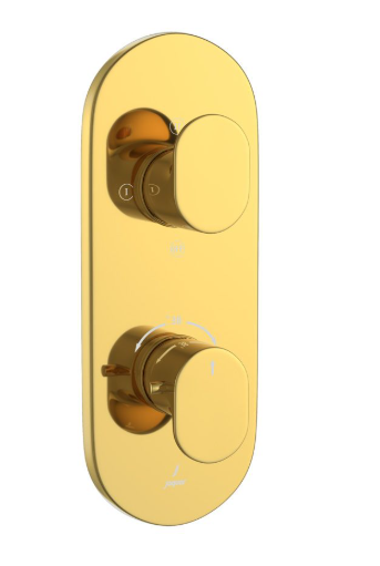 Jaquar Opal Prime Bright Gold Concealed 2 Outlet Shower Valve