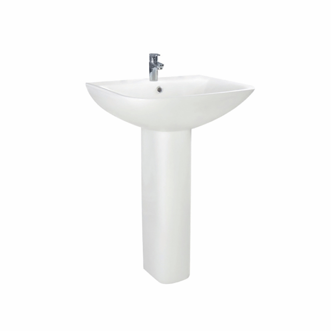 Scudo Porto 550mm 1 Tap Hole Basin and Full Pedestal