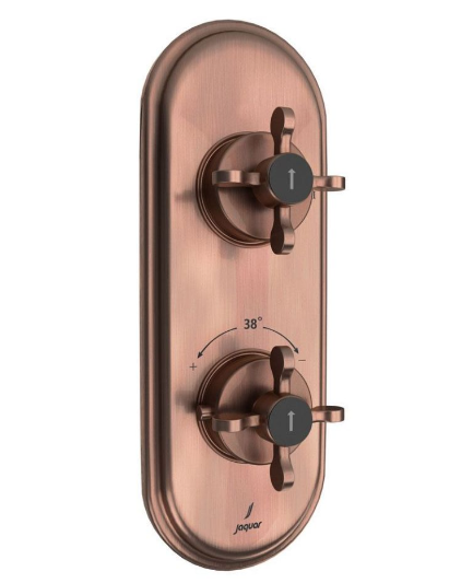 Jaquar Queens Prime Aquamax 3 Outlet Antique Copper Thermostatic Shower Mixer  