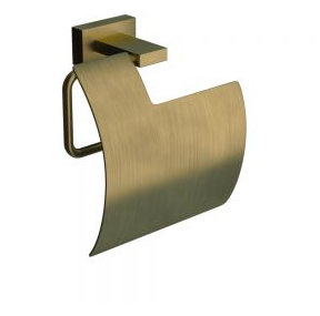 Artize Quadra Antique Bronze Toilet Roll Holder With Cover