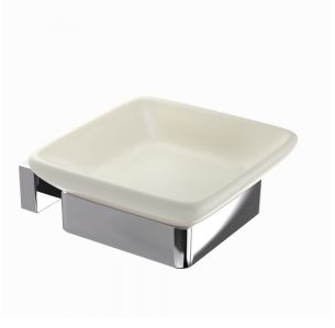 Artize Quadra Black Chrome Soap Dish And Holder 