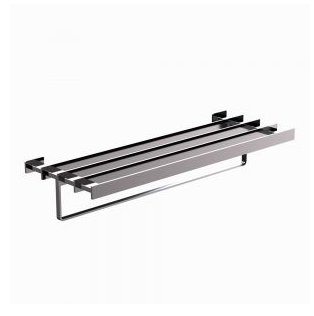 Artize Quadra 600mm Long Black Chrome Towel Shelf With Lower Hanger