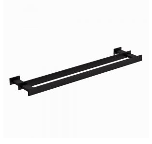 Artize Quadra 600mm Long Matt Black Twin Towel Rail     