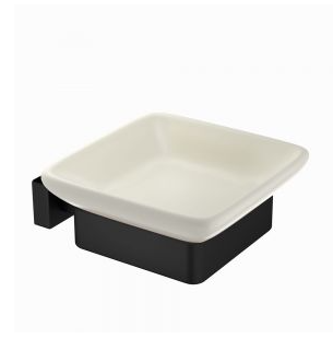 Artize Quadra Black Matt Soap Dish And Holder 