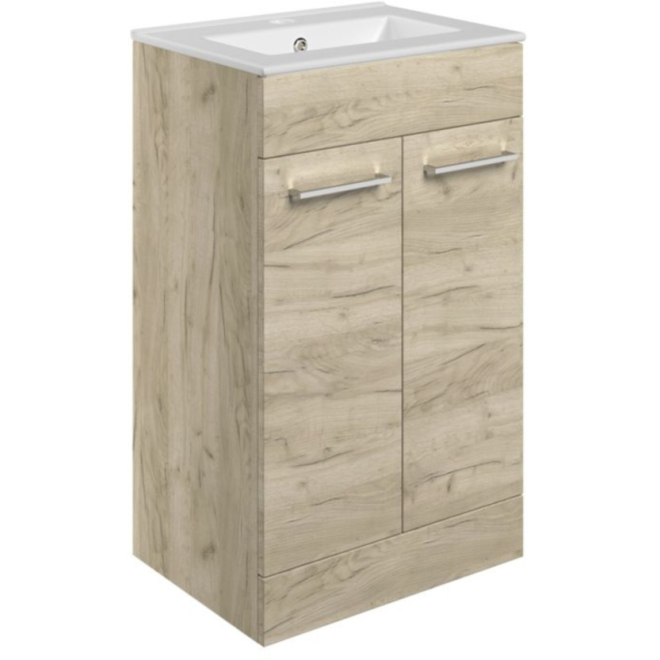 Vouille 510mm Oak Floor Standing 2 Door Vanity Unit