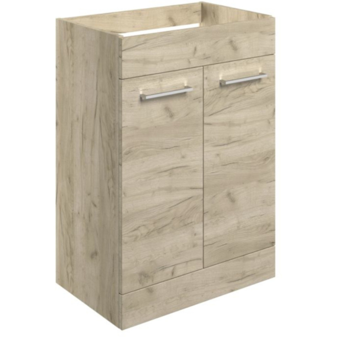 Vouille 590mm Oak Floor Standing 2 Door Vanity Unit (No Top)