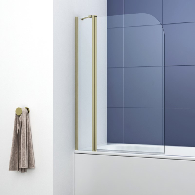 Synergy Ralus 6 Radius 1000 x 1400mm Brass Bath Shower Screen and Panel