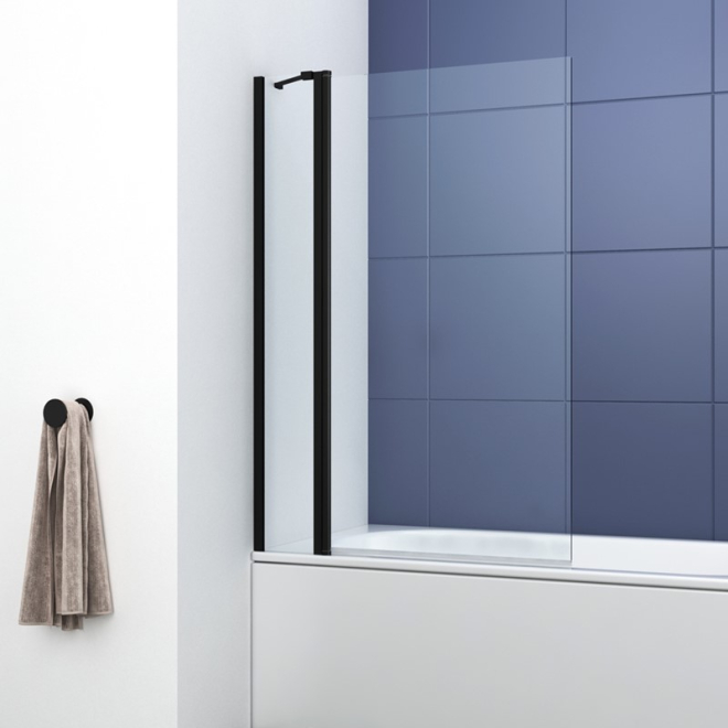 Synergy Ralus 6 Square Black Bath Shower Screen and Panel