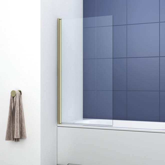 Synergy Ralus 6 Square Brass Bath Shower Screen 800 x 1400mm