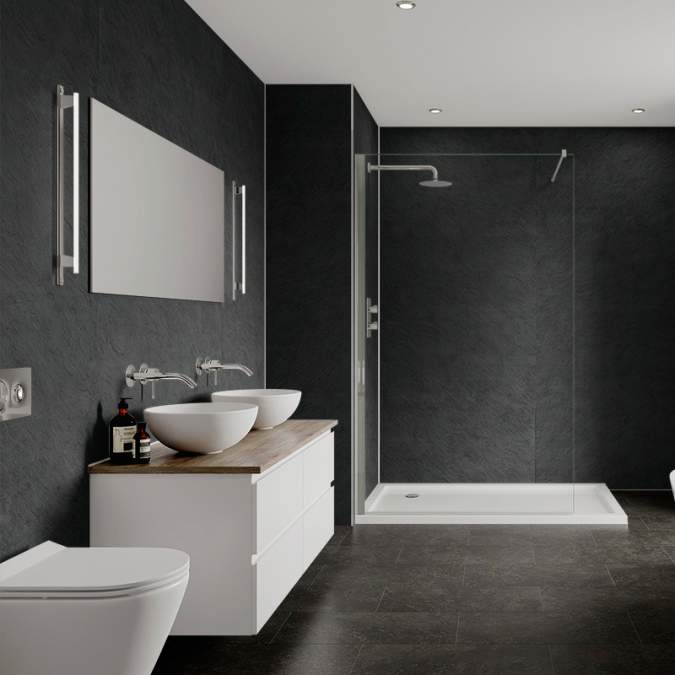 Multipanel Riven Slate Shower Panels | Rubberduck Bathrooms