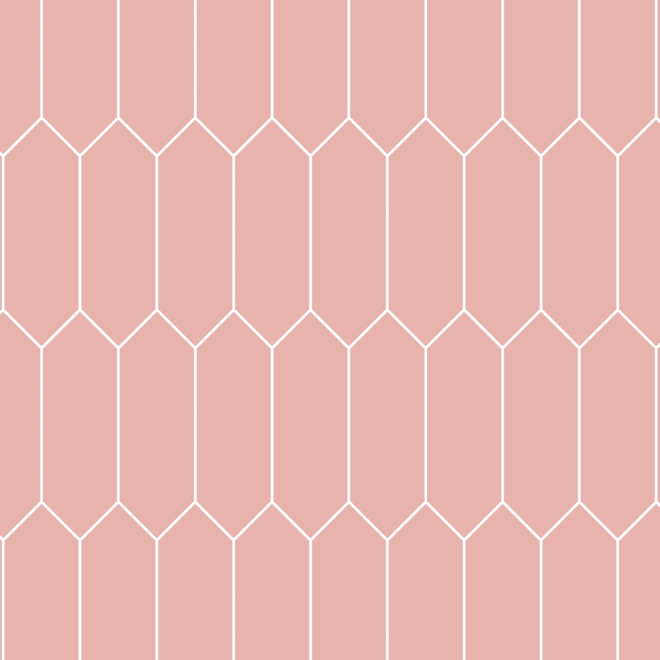 SplashBax Shower Panel Elongated Hexagon Blossom Pink