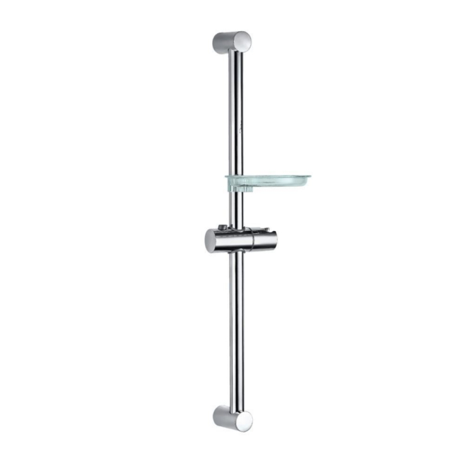 Jaquar Chrome 24mm Dia & 600MM Round Shape With Hand Shower Holder And Soap Dish Slide Rail   