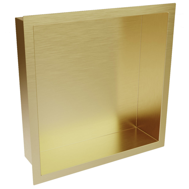 Scudo Brushed Brass 300 x 300 Shower Niche