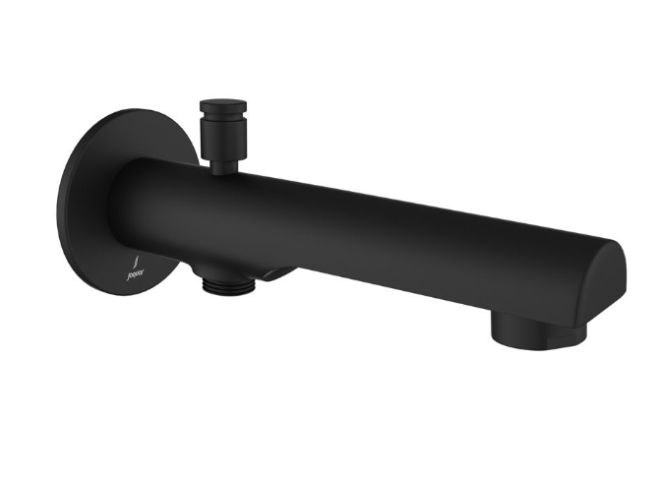 Jaquar Florentine Prime Black Matt Bath Spout With Button Attachment For Hand Shower With Wall Flange  