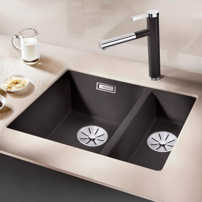 Blanco Subline 340/160 U Silgranit Kitchen Sink Left Hand - Rock Grey