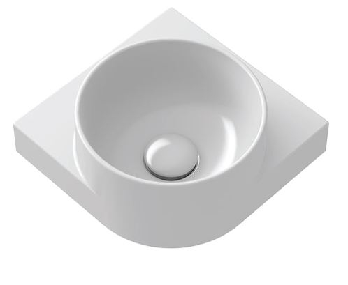 Davoli 280mm Wall Hung Corner Basin - Gloss White