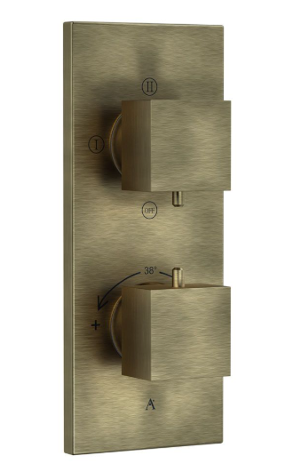 Artize Concealed Thermostatic Shower Valve With 3 way Diverter In Antique Bronze