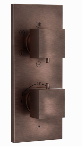 Artize Concealed Thermostatic Shower Valve With 5 way Diverter In Antique Copper