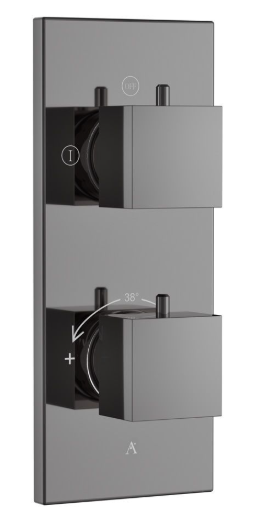 Artize Concealed Thermostatic Shower Valve With 2 way Diverter In Black Chrome