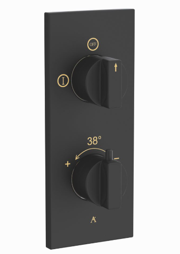 Artize Concealed Thermostatic Shower Valve With 2 way Diverter In Black Matt