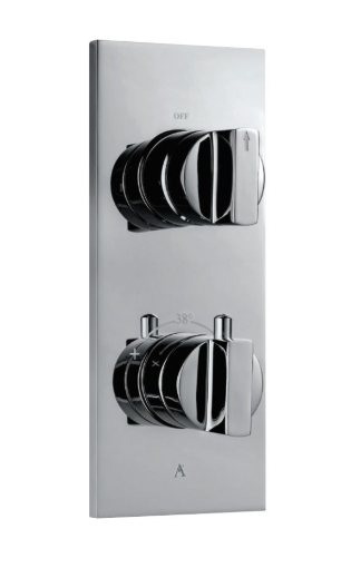 Artize Concealed Thermostatic Shower Valve With 5 way Diverter In Black Chrome