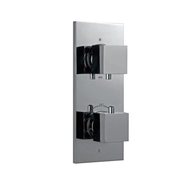 Artize Concealed Square Thermostatic Shower Valve With 3 way Diverter In Chrome