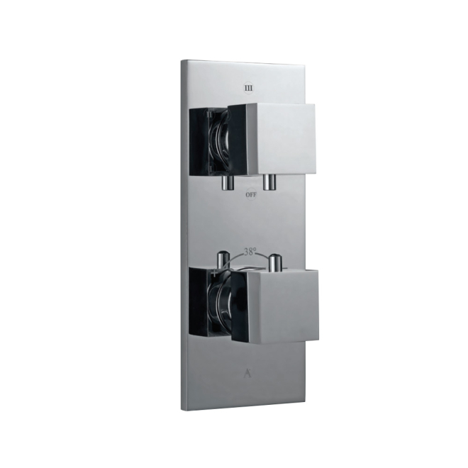 Artize Concealed Square Thermostatic Shower Valve With 5 way Diverter In Chrome