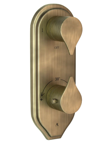 Artize Tiaara 3 Outlet Thermostatic Shower Valve With Concealed Valve In Antique Bronze