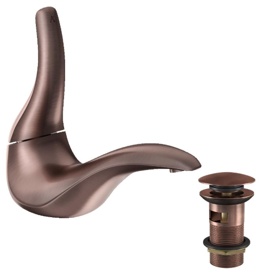 Artize Tailwater Single Lever Basin Tap With Click Clack Waste In Antique Copper