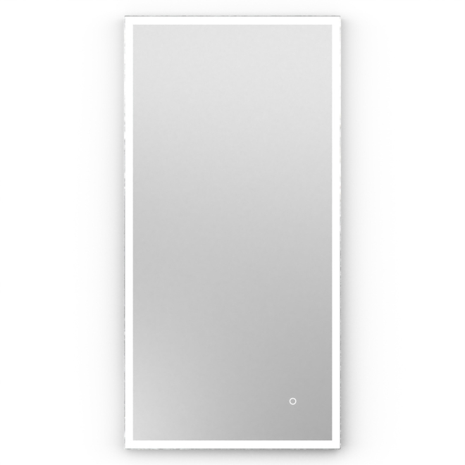 Origins Living Tate 50 Polished Chrome Rectangular Illuminated Bathroom Mirror