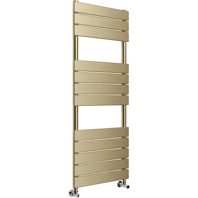 Termonde 500 x 1200mm Brushed Brass Square Towel Radiator