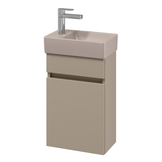 Villeroy & Boch Arto 360 Cloakroom Vanity Unit With Almond LH Basin - Sand Grey Matt