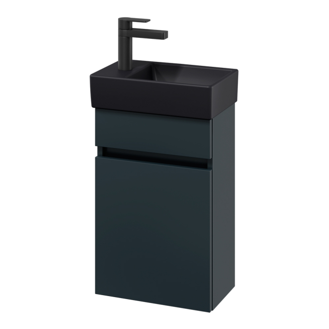 Villeroy & Boch Arto 360 Cloakroom Vanity Unit With Black LH Basin - Satin Grey