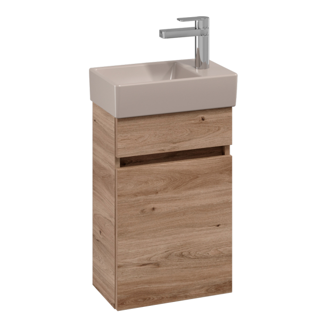 Villeroy & Boch Arto 360 Cloakroom Vanity Unit With Almond RH Basin - Oak Kansas