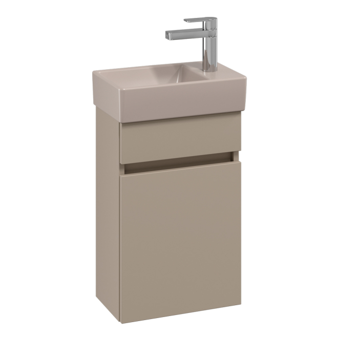 Villeroy & Boch Arto 360 Cloakroom Vanity Unit With Almond RH Basin - Sand Grey Matt