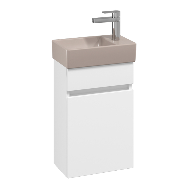 Villeroy & Boch Arto 360 Cloakroom Vanity Unit With Almond RH Basin -Satin White