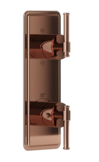 Artize VIC Thermostatic Shower Mixer With 5 way Diverter with Concealed Part In Blush Gold