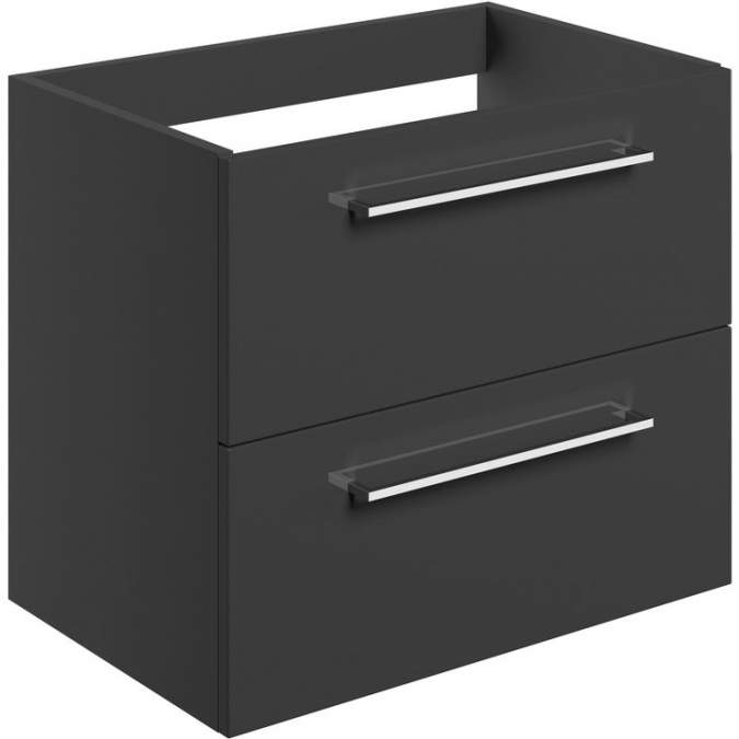 Vouille 590mm Anthracite Gloss Wall Hung 2 Drawer Basin Unit (No Top)