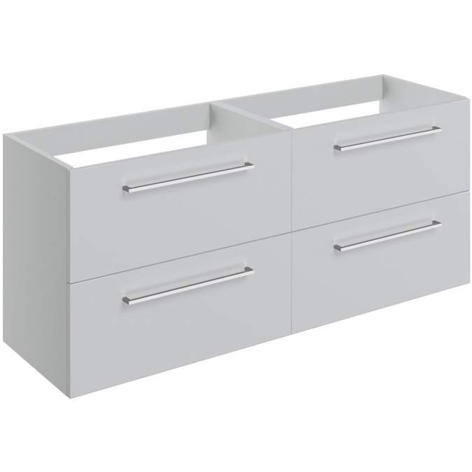 Vouille 1180mm Grey Gloss Wall Hung 4 Drawer Vanity Unit (No Top)