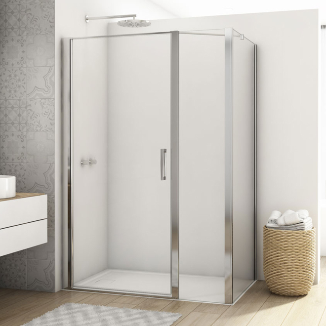 Kudos Divera 900mm Chrome Pivot Shower Door