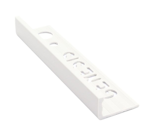 Genesis 12mm White PVC Straight Edge  Tile Trim 2.5m