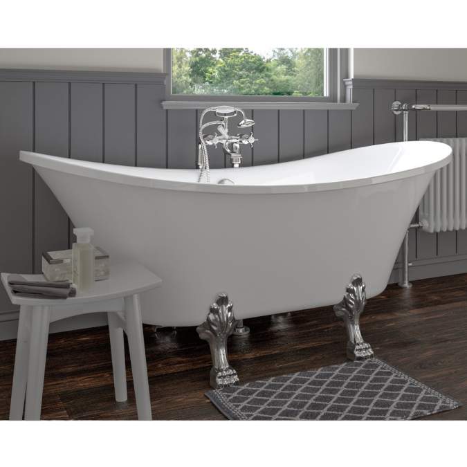 Harrogate 1760x710x775mm Freestanding Bath with Bath Feet