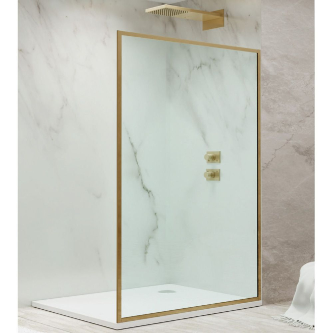 Jaquar Alpha 700mm Antique Bronze Framed Wetroom Glass Screen