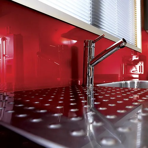 Lustrolite Rouge Kitchen Panel / Splash Backs